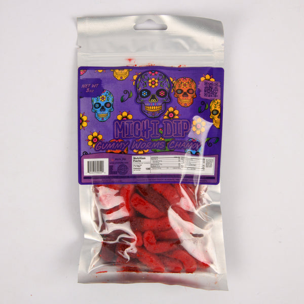 MICHI DIP GUMMY WORMS CHAMOY 8oz(1 Count)