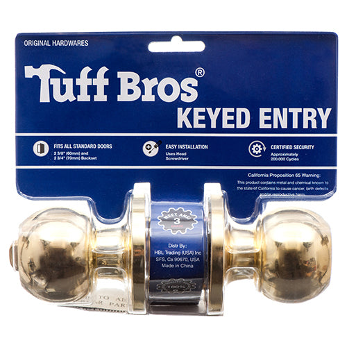 DOOR KEYED ENTRY LOCK GOLD CLR #KW-36882GD(1 Count)