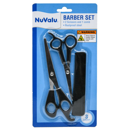 NuValu Hair Cut 3-Piece Barber Set (24 Pack)