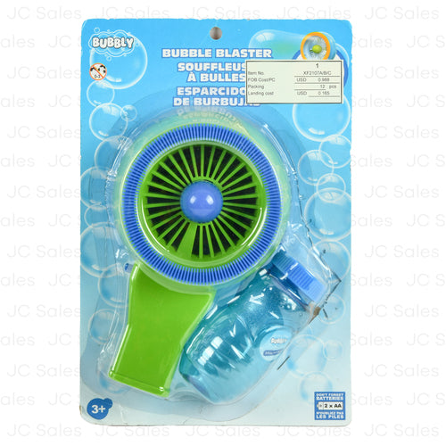 Bubble Fan w/ Bubble Solution 3 Asst Colors (12 Pack)