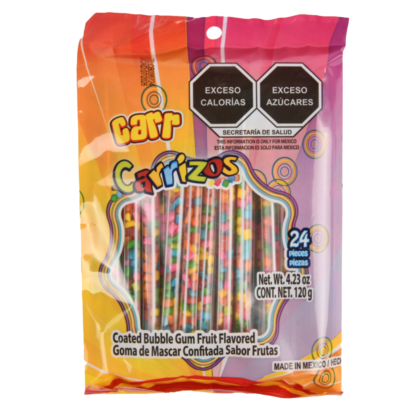 Carrizos Bubble Gum 24 Ct (Pack Of 1)