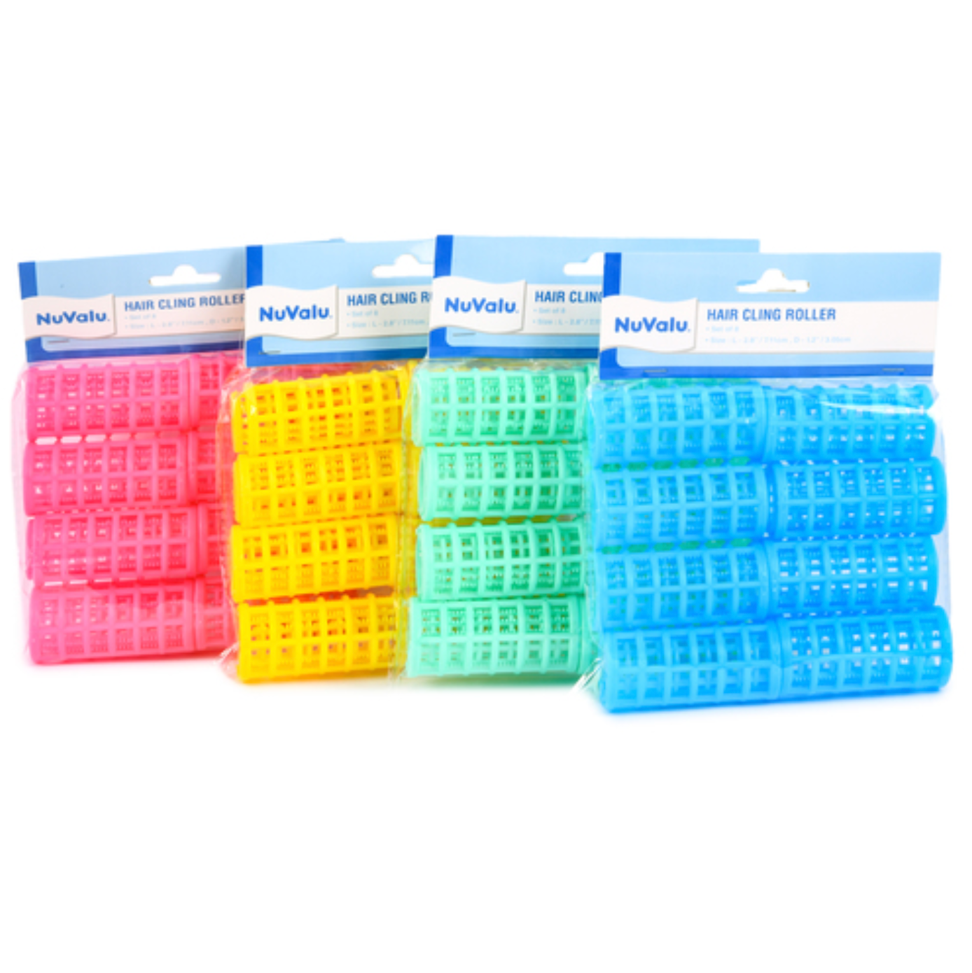Hair Cling Roller "Med" 2.8" X 1.2" 8Pc (24 Pack)