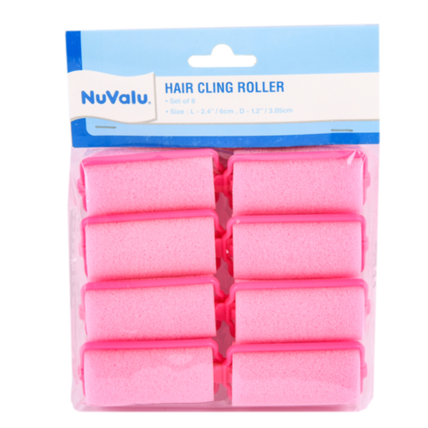 Hair Foam Roller "Med" 2.4" X 1.2" 8Pc Pink (24 Pack)