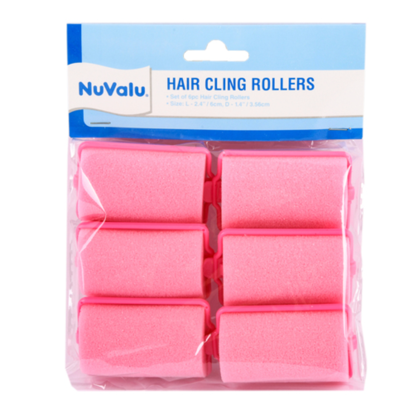 Hair Foam Roller "Lg" 2.4" X 1.4" 6Pc Pink (24 Pack)