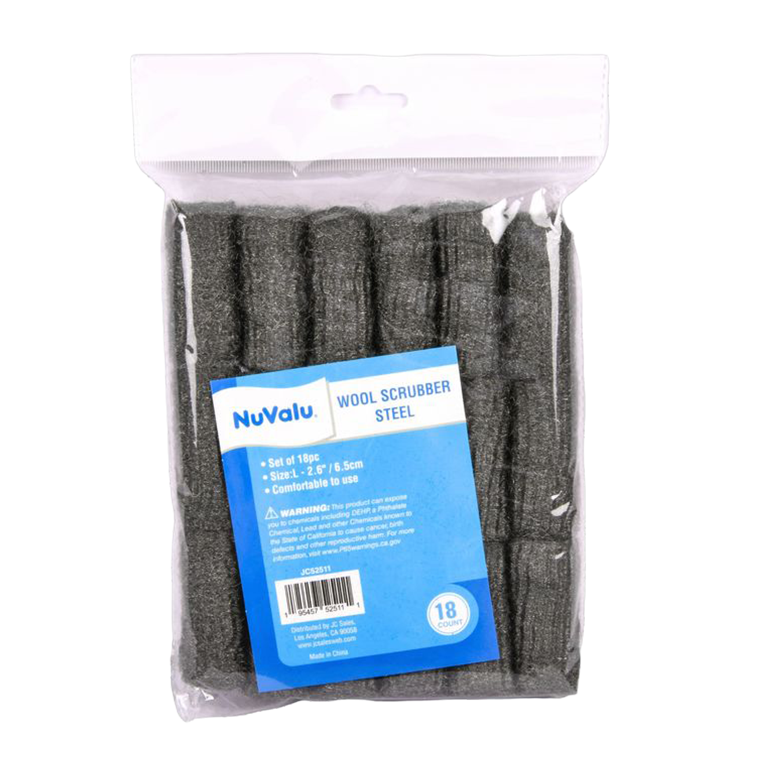 Nuvalu Scrubber Steel Wool 18Pc (Pack Of 1)