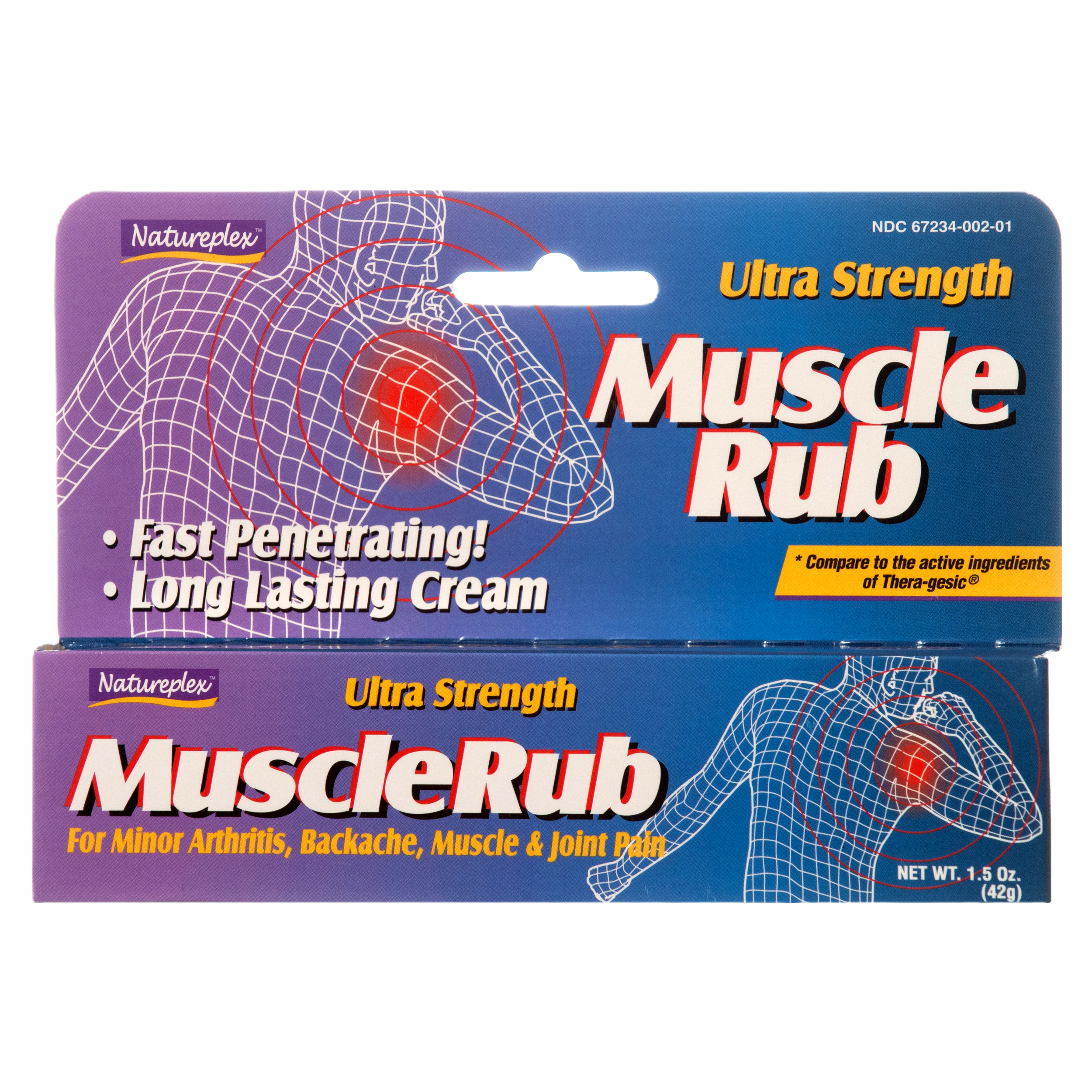 Natureplex Ultra Strength Muscle Rub 1.5 oz tube for fast relief of muscle, joint, and back pain