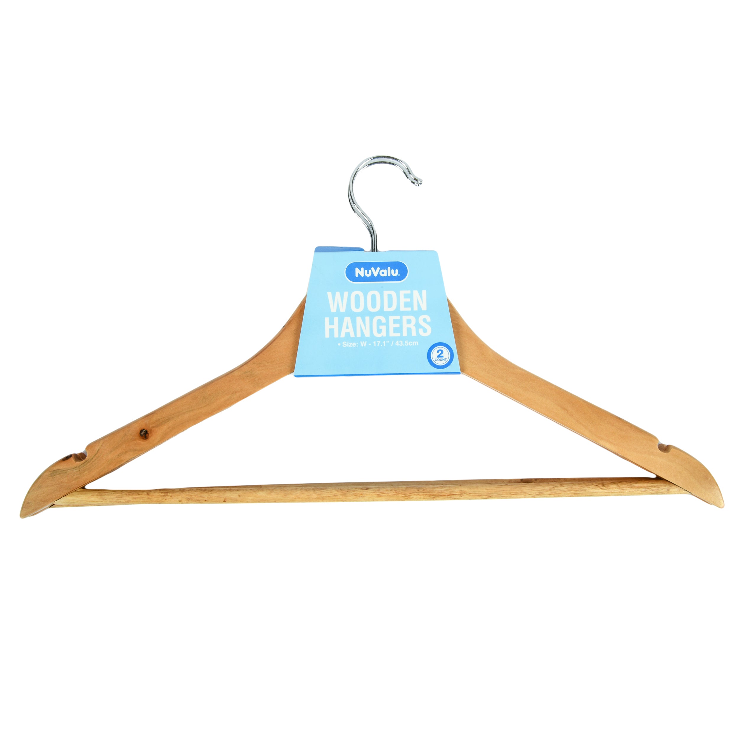 NuValu Wooden Clothes Hangers, 2 Count (24 Pack)