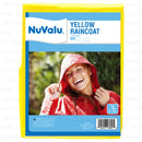 Nuvalu Raincoat For Adult "Poncho" Yellow 0.04Mm 52"X80" (24 Pack)