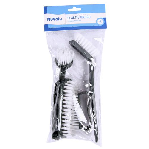 Nuvalu Plastic Brushes Assorted Sizes 4Pcs Set (Pack Of 1)