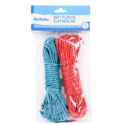 Nuvalu Clothesline Polyester 50Ft 2Pc Asst (Pack Of 1)