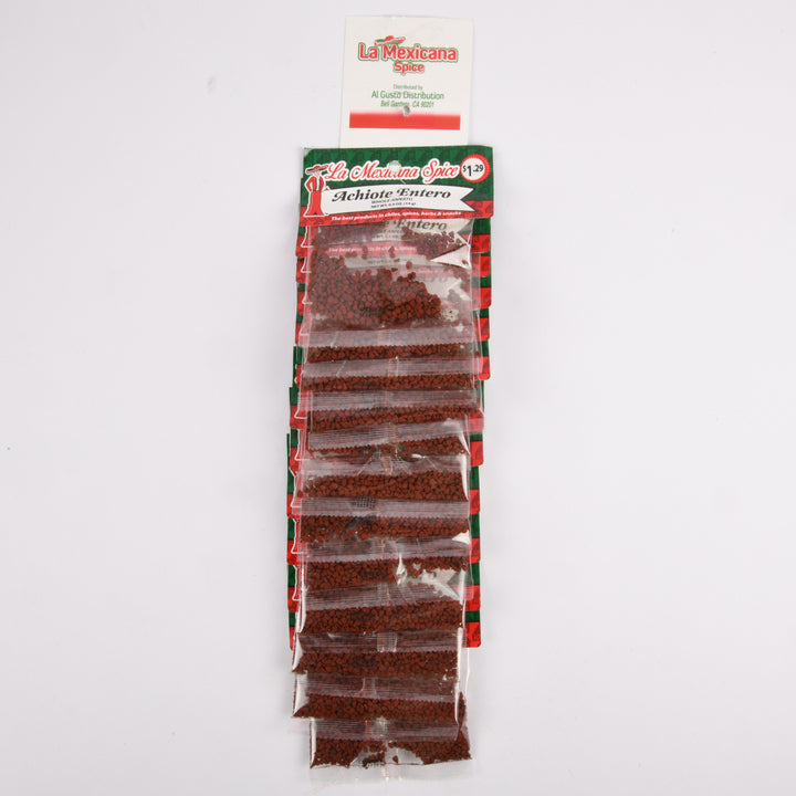 La Mexicana whole annatto seeds achiote entero 1 oz packets bulk 12 count