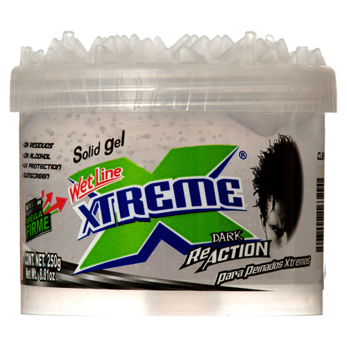 Wet Line Xtreme solid gel dark reaction 8.81oz jar – mega firm hold hair gel for extreme styles