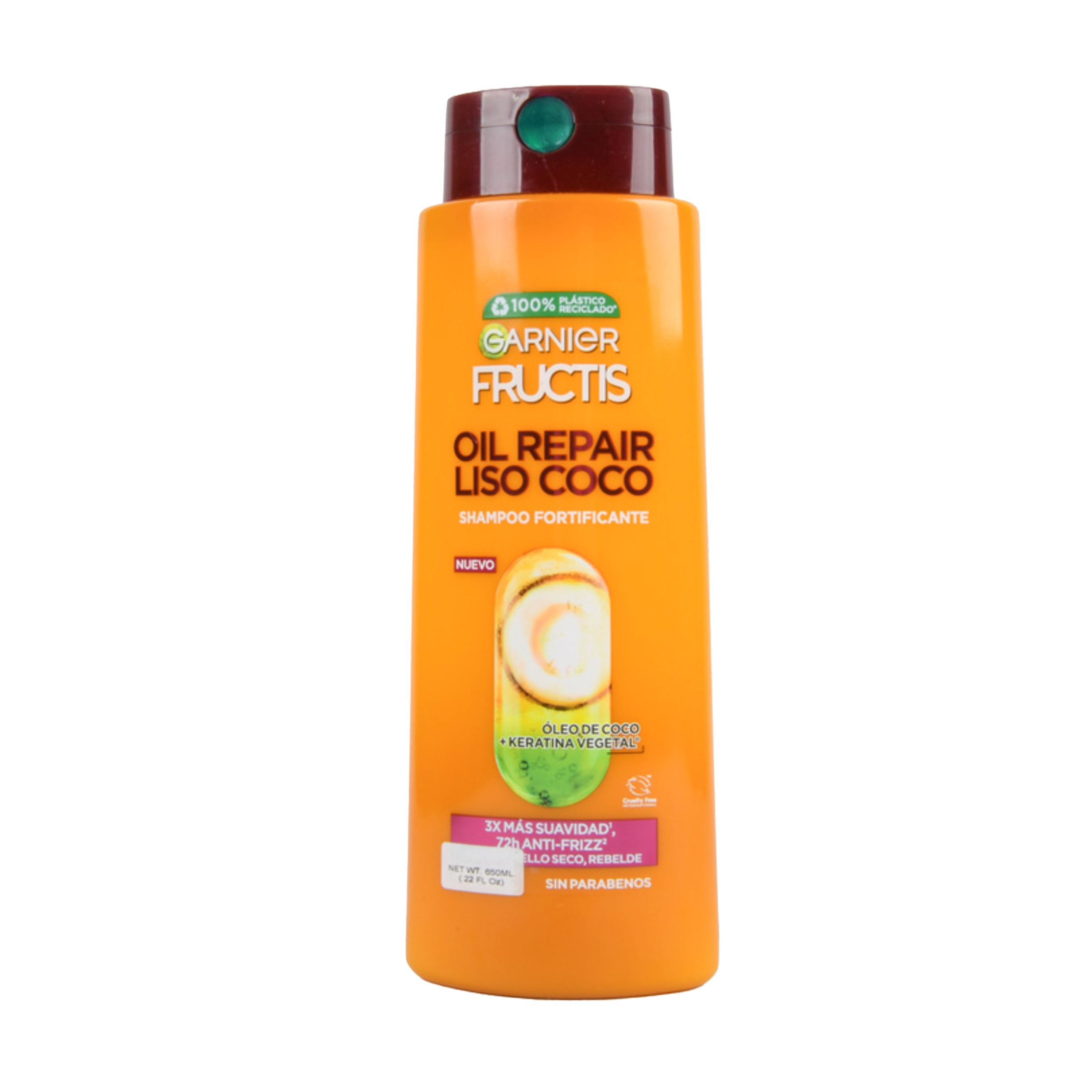 Garnier Fructis Oil Repair Liso Coco shampoo 22oz bottle coconut oil shampoo for smooth hair