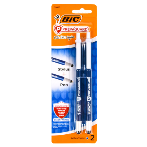 BIC 2PK PREVAGUARD CLIC STYLUS PEN - BLUE (36 PACK)