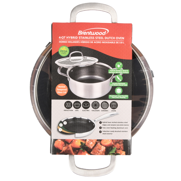 4-QT DUTCH OVEN W/GLASS LID(1 Count)