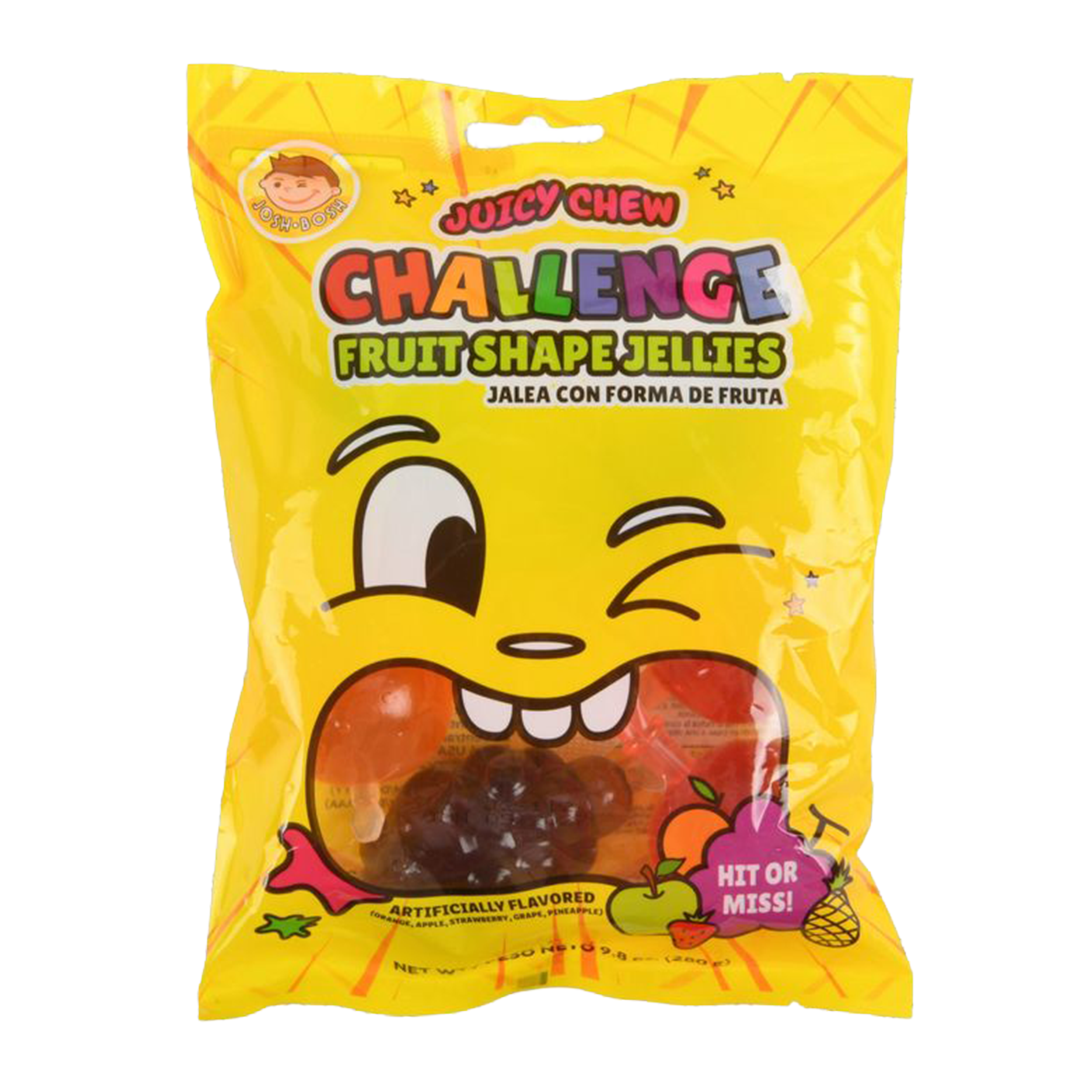 JUICY CHEW CHALLENGE FRUIT SHAPED JELLIES 6CT BAG (Pack Of 1)
