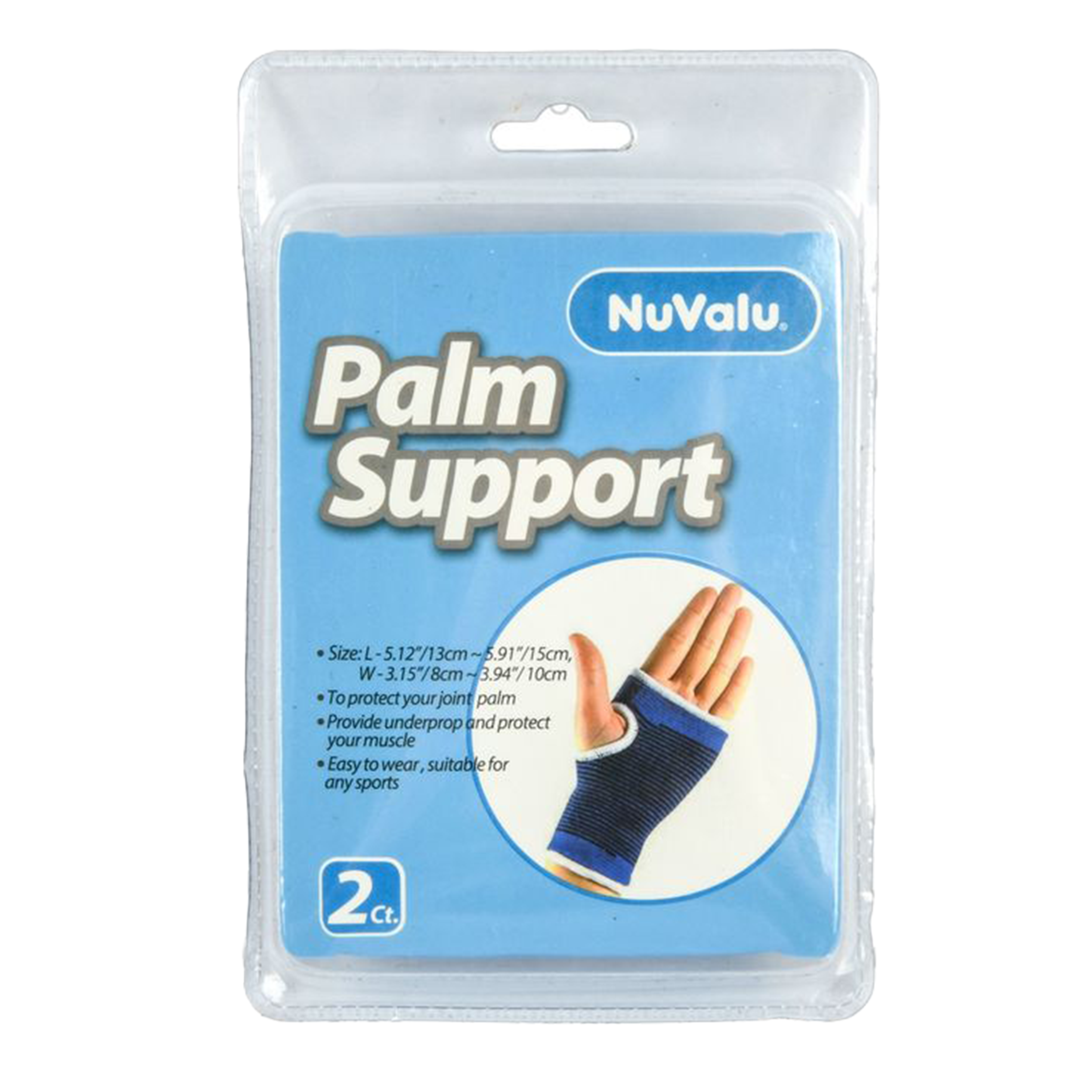 Nuvalu Elastic Support Palm 2Pc W/Blister (Pack Of 1)