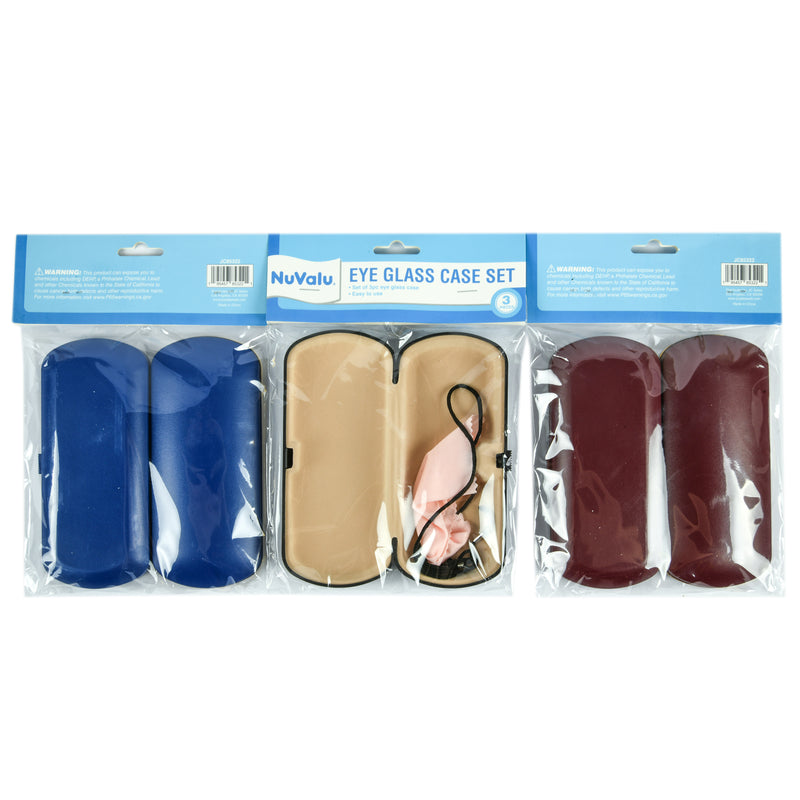 Nuvalu Eye Glass Case 3Pc Set W/Opp & Head Card (12 Pack)