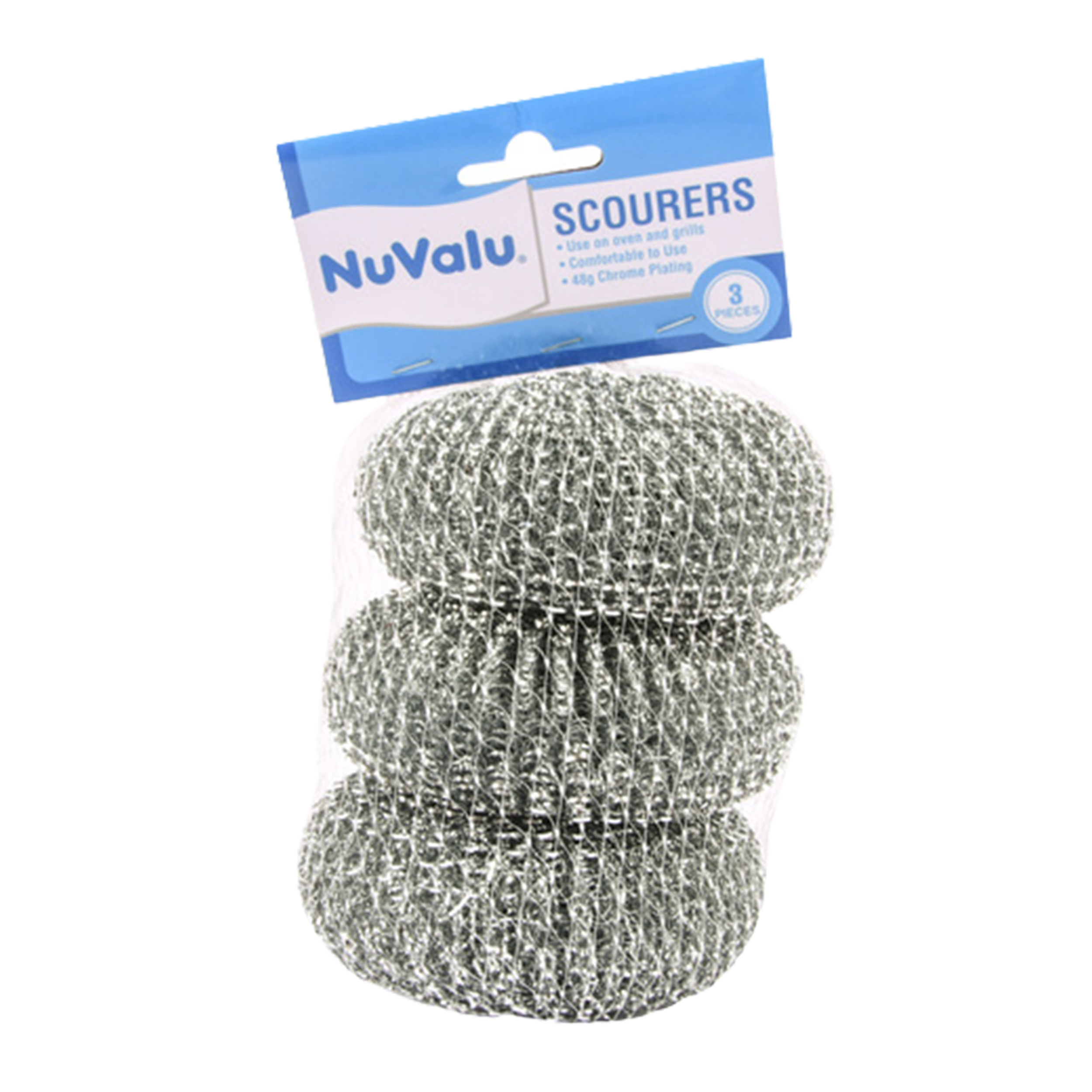 Nuvalu Scourers Silver Metal Round 3Pc 48G (Pack Of 1)