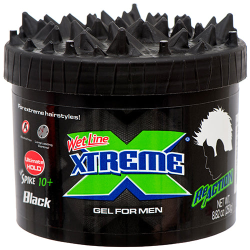 Wet Line Xtreme Black hair gel for men 8.8 oz jar – ultimate hold styling gel for extreme hairstyles
