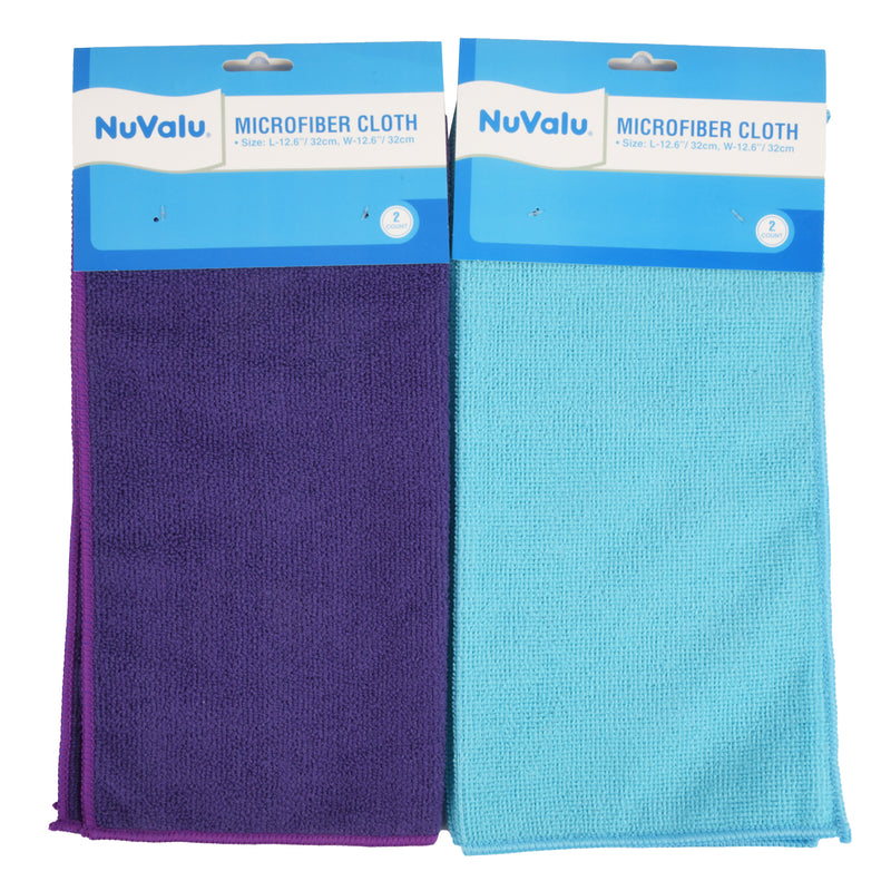 Nuvalu Microfiber Cloth 2Pcs W/Asst Colors (12 Pack)