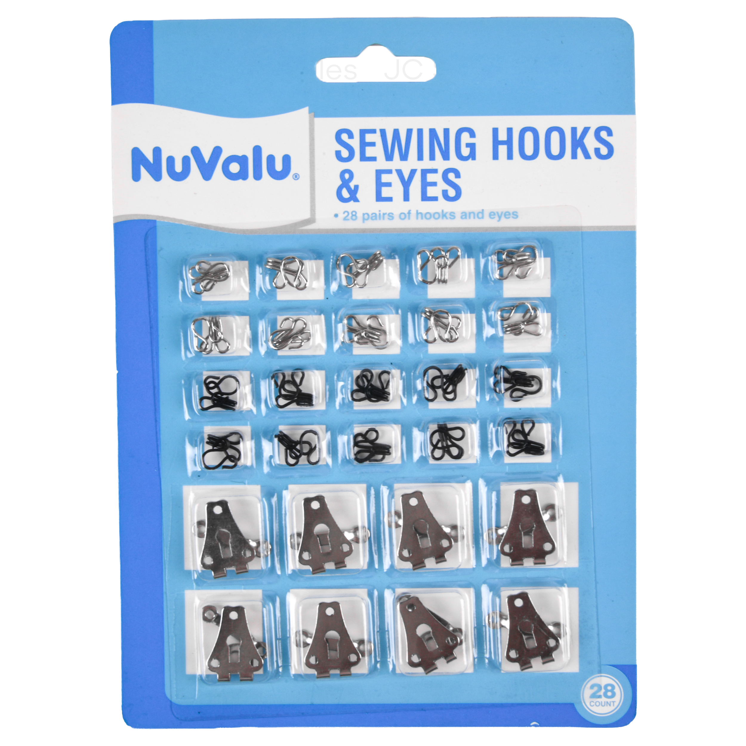 Nuvalu Sewing Hook & Eyes Asst 28 Pc (24 Pack)