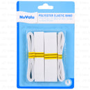 Nuvalu Polyester Elastic Band White 4Pc Asst (24 Pack)