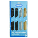 Nuvalu Zipper Polyester 4Pc Asst (24 Pack)