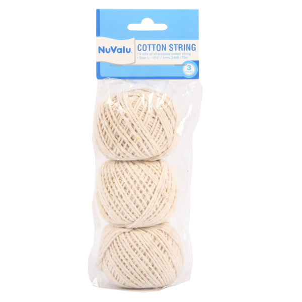 Nuvalu Cotton String 70M 3Pc Set (24 Pack)