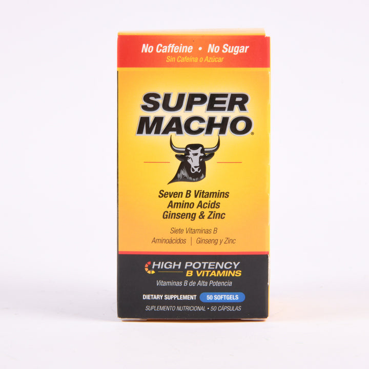 Super Macho energy tablets 50 count high potency B vitamin dietary supplement