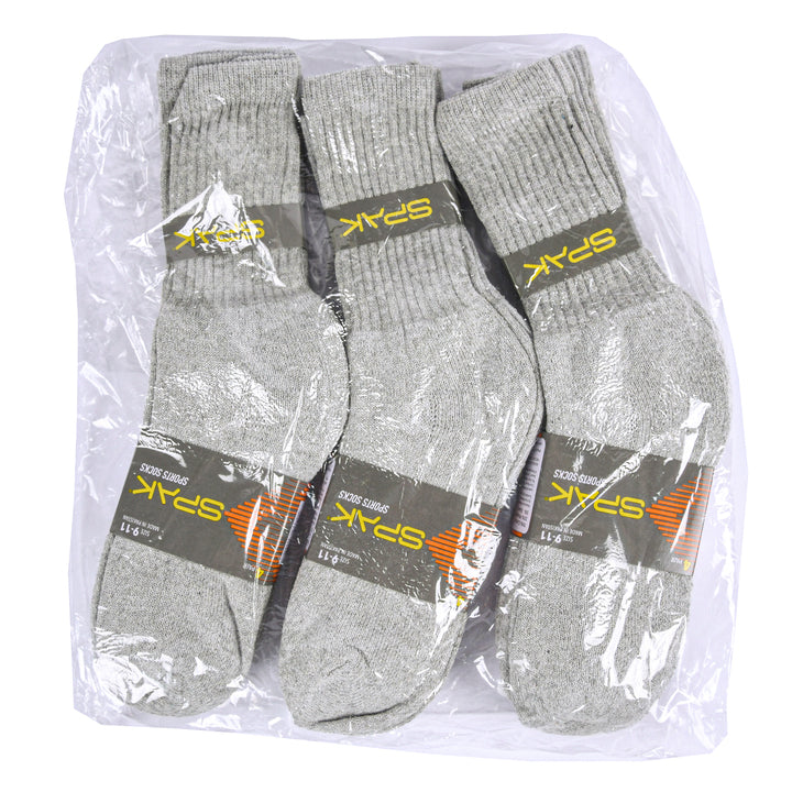 SPAK SOCKS CREW ALL GREY 9-11 4PAIR(3 Count)