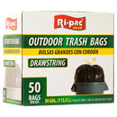 OUTDOOR TRASH BAGS 30GAL 50CT