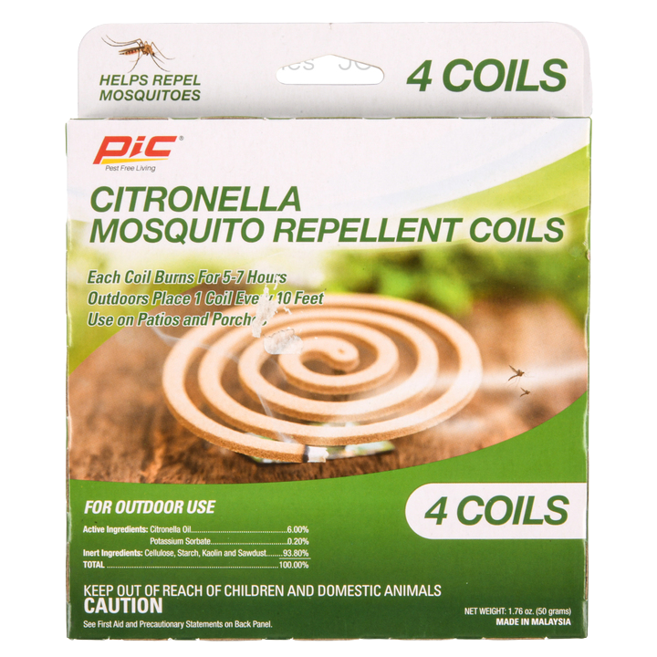 PIC Mosquito Repellent Citronella Coils, 4 Count (12 Pack)