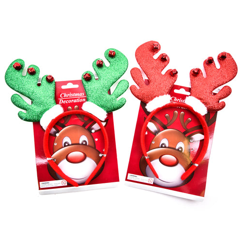 HEADBAND REINDEER W/ BELL (24 PACK)