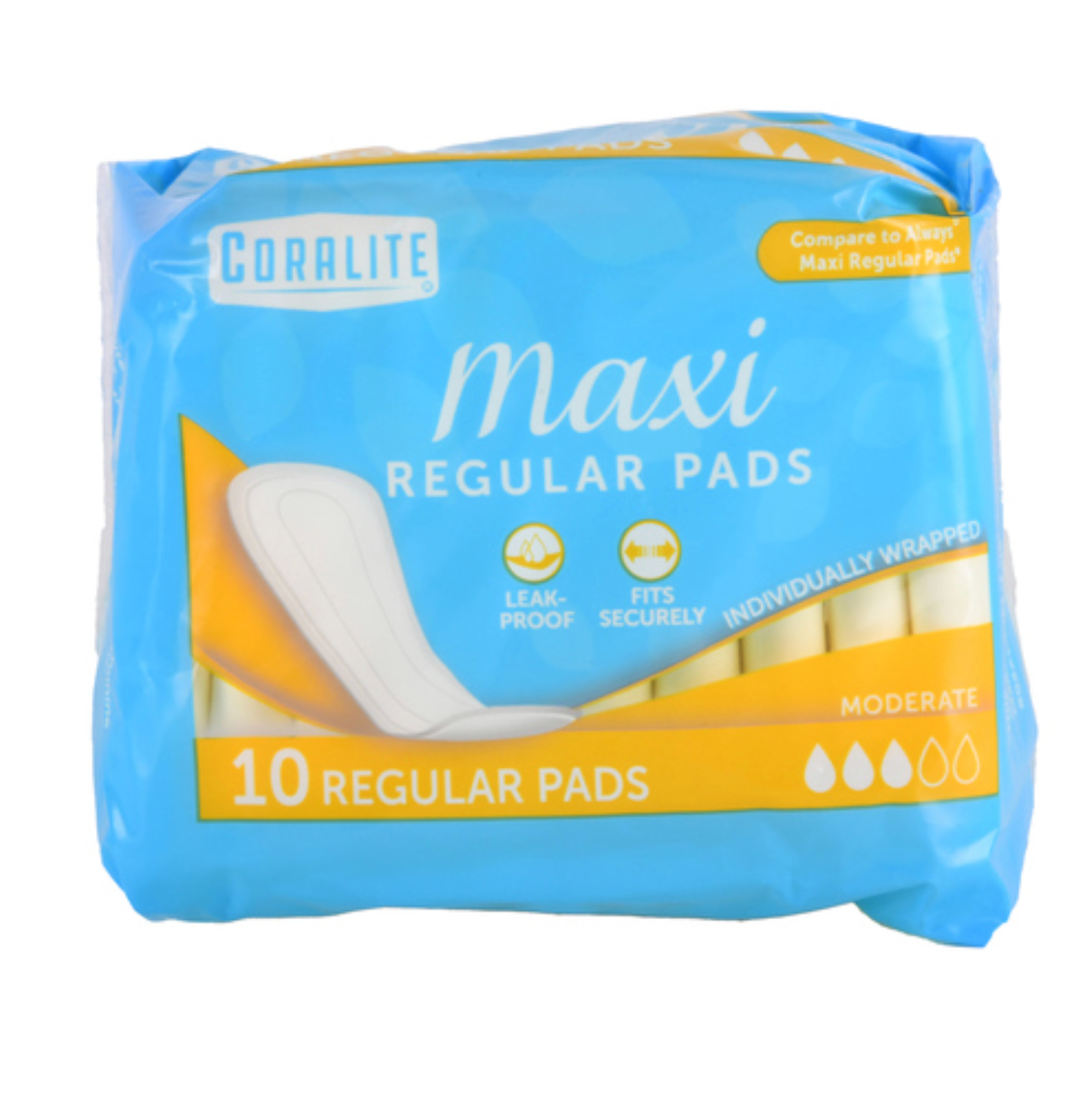 Coralite regular maxi pads 14 pads per bag – sanitary pads for moderate flow (24 pack)