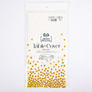 RECTANGLE TABLE COVER WHITE /GOLD W/DOT