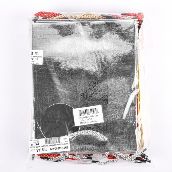 GIFT BAG HOLOGRAPHIC DESIGNS ASST MEDIUM(12 Count)