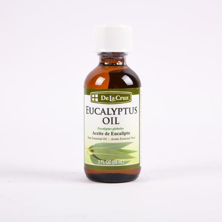 De La Cruz Eucalyptus Oil 2oz pure essential oil for aromatherapy and steam inhalation