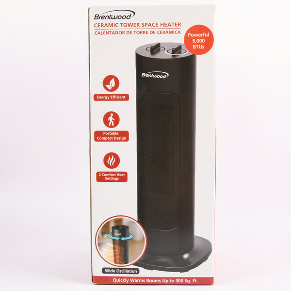 HW CERAMIC TOWER SPACE HEATER BLACK(1 Count)
