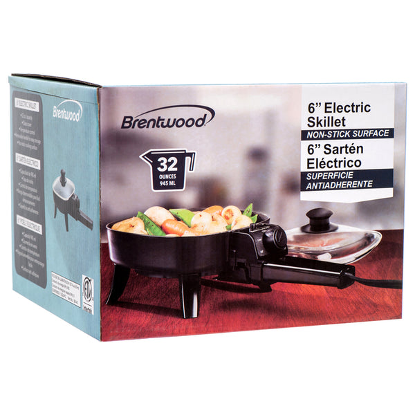 ELECTRIC SKILLET 6" W/GLASS LID #SK-45(1 Count)