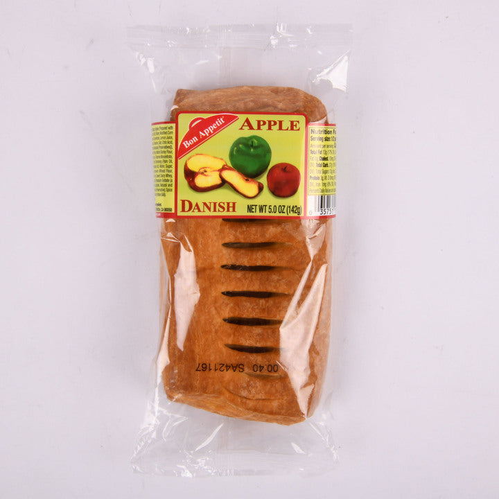 Bon Appetit Apple Danish 5oz individually wrapped pastry with apple filling
