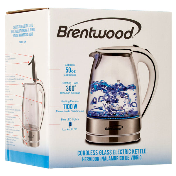ELECTRIC GLASS KETTLE 1.7LT WHT #KT-1900W(1 Count)