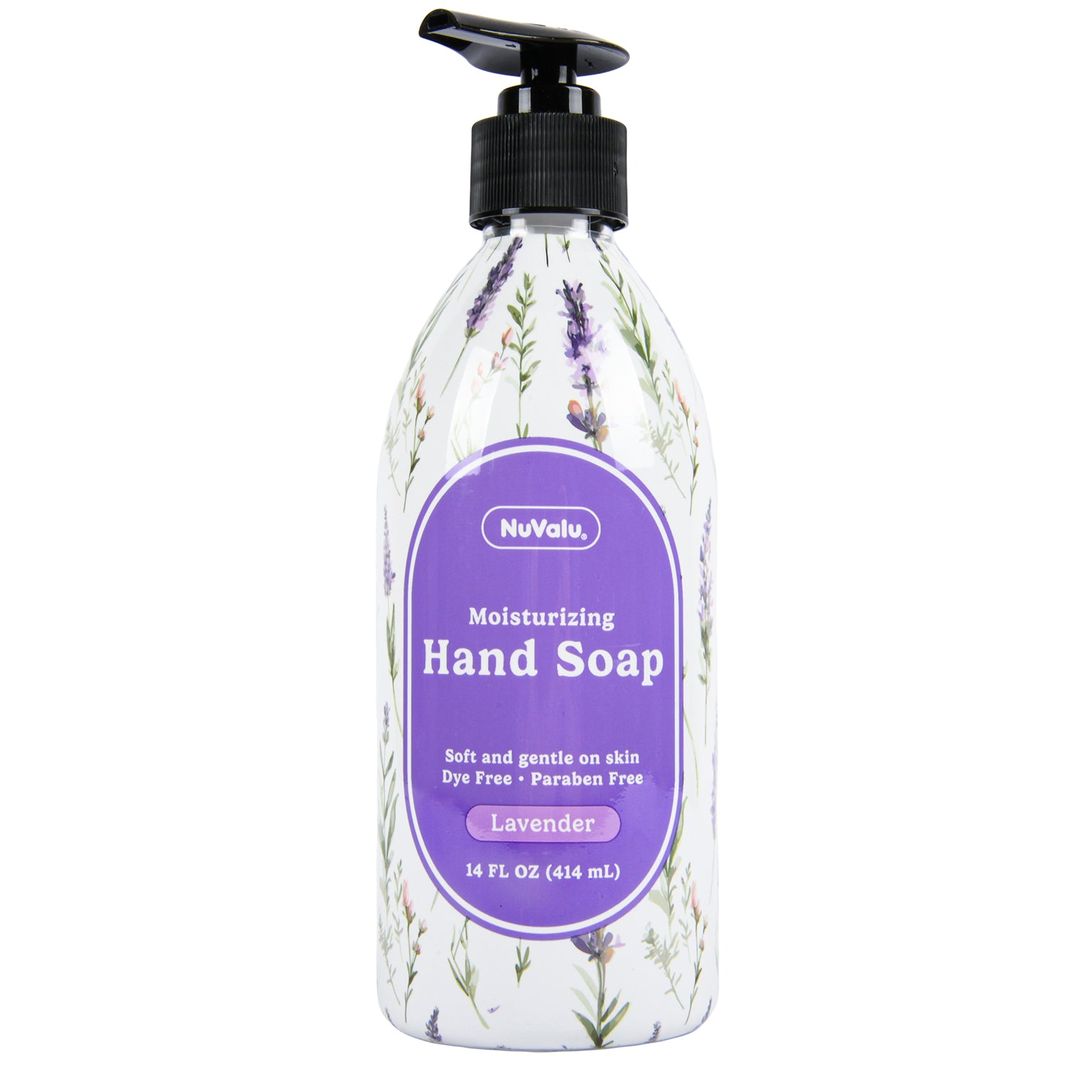 NuValu Liquid Hand Soap Lavender 14oz √¢‚Ç¨‚Äú moisturizing lavender scented hand wash pump bottle (12 pack)