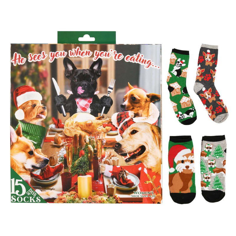 HYP (Christmas Dogs) Christmas Advent Calendar 15 Days of  Socks