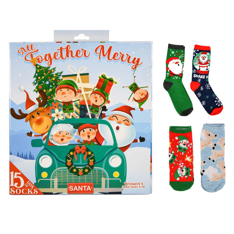 HYP (Santa's Family) Christmas Advent Calendar 15 Days of  Socks