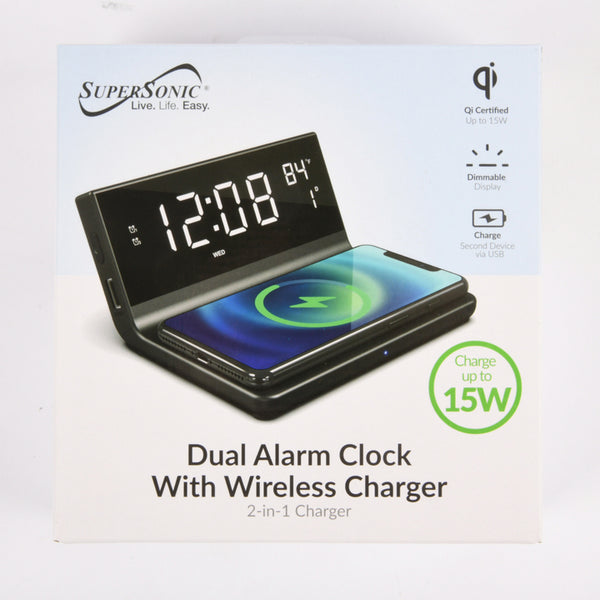 ALARM CLOCK W/ QI CHARGER #SC-6025QI(1 Count)