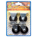 TOPZONE 1.6" METAL TOP PLATE FIXED&SWIVEL CASTER SET(1 Count)