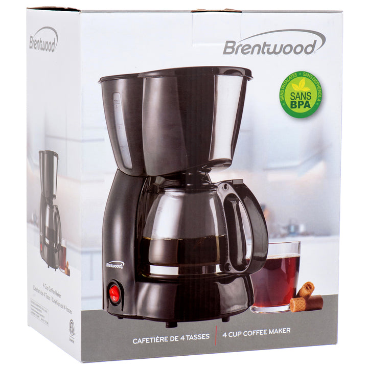 COFFEE MAKER 4-CUP BLACK #TS-213B(1 Count)