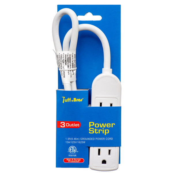 POWER STRIP INDOOR 1.5FT 3-OUTLET #3462(1 Count)