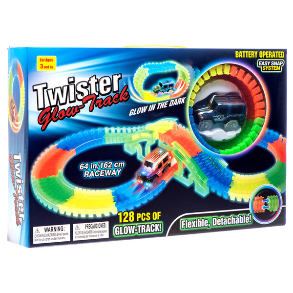 TOY GLOW TRACK RACE SET B/O W/LED LIGHT(1 Count)